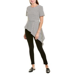Vince Camuto Spring Injection Asymmetrical Peplum Top M